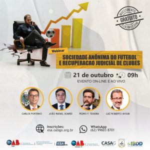 Lei do Clube-Empresa será debatida em Webinar nesta quinta-feira (21)