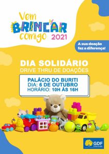 ‘Vem Brincar Comigo 2021’ recebe doações em drive-thru
