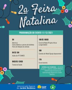 Jardim Botânico faz feira natalina neste sábado (11)