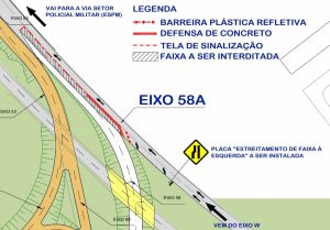Serviço de pavimentação interdita trecho da Estrada Setor Policial Militar