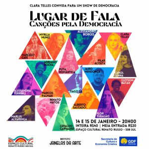 Espaço Cultural Renato Russo recebe show Lugar de Fala: Canções pela Democracia