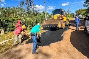Vias do Park Way recebem 32 toneladas de massa asfáltica