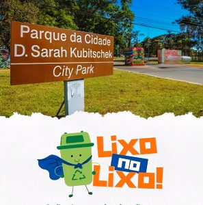 Ação conscientiza frequentadores do Parque da Cidade sobre descarte correto de lixo