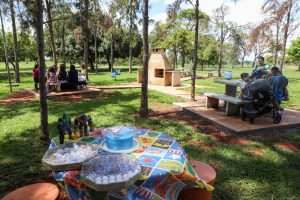 Famílias e amigos aproveitam domingo de sol nas novas churrasqueiras do Parque da Cidade