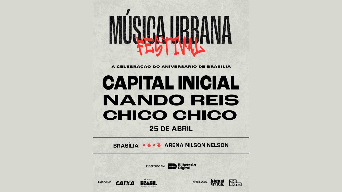 Festival Música Urbana chega à terceira edição com Capital Inicial Nando Reis e Chico Chico