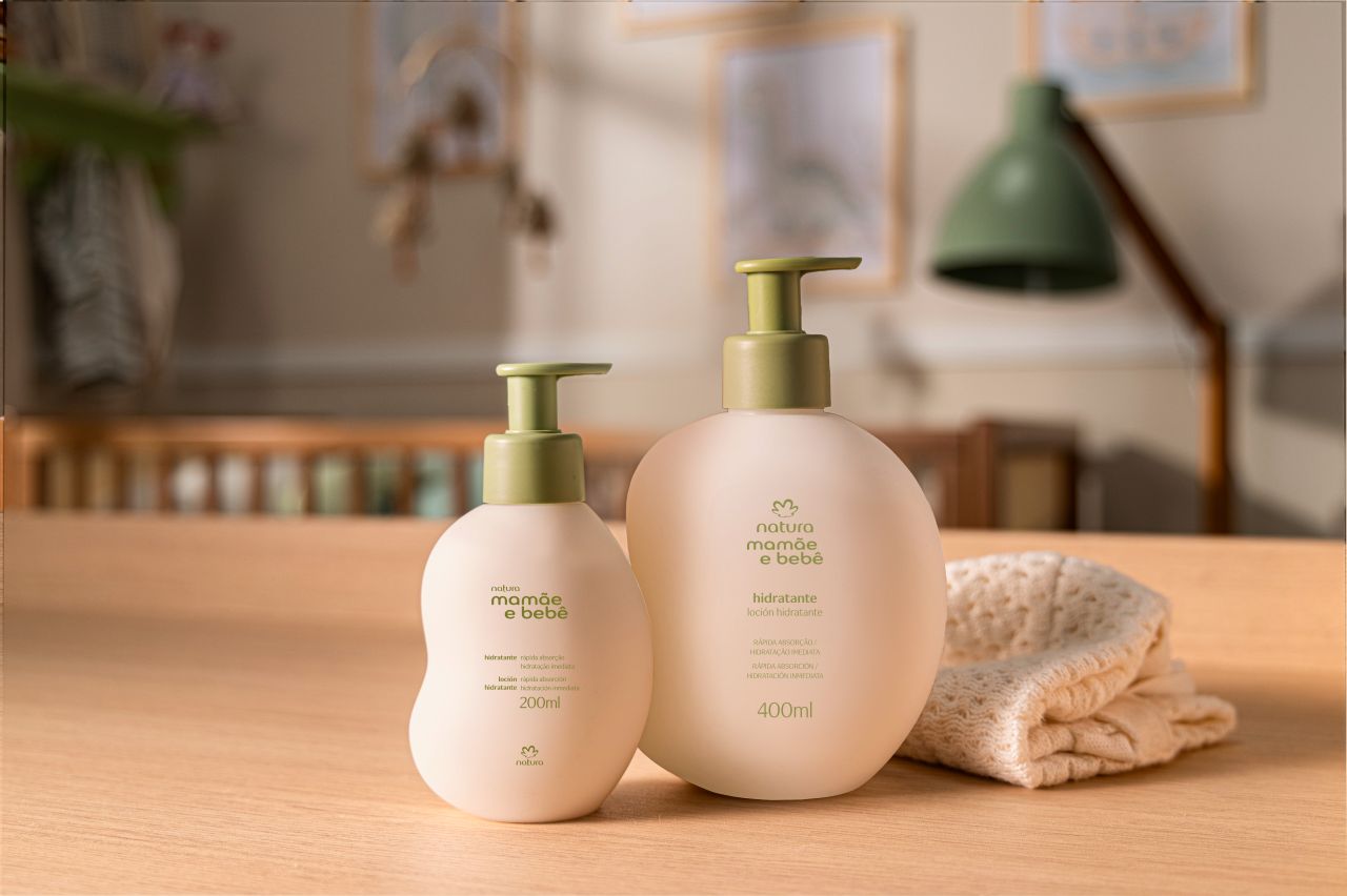 Natura Mamãe e Bebê amplia volumetria de produtos e traz opções de 400 ml para a rotina de cuidados das famílias